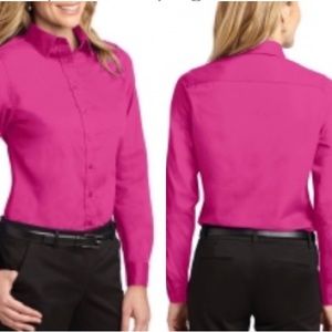 HALOGEN Long Sleeves Button Down Shirt Barbiecore Size L